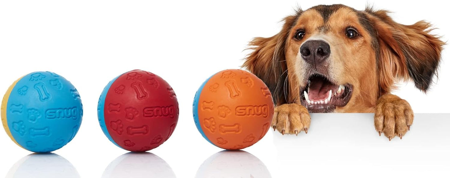 Rubber Dog Balls for Small and Medium Dogs - Tennis Ball Size - Virtually Indestructible (3 Pack - Original)